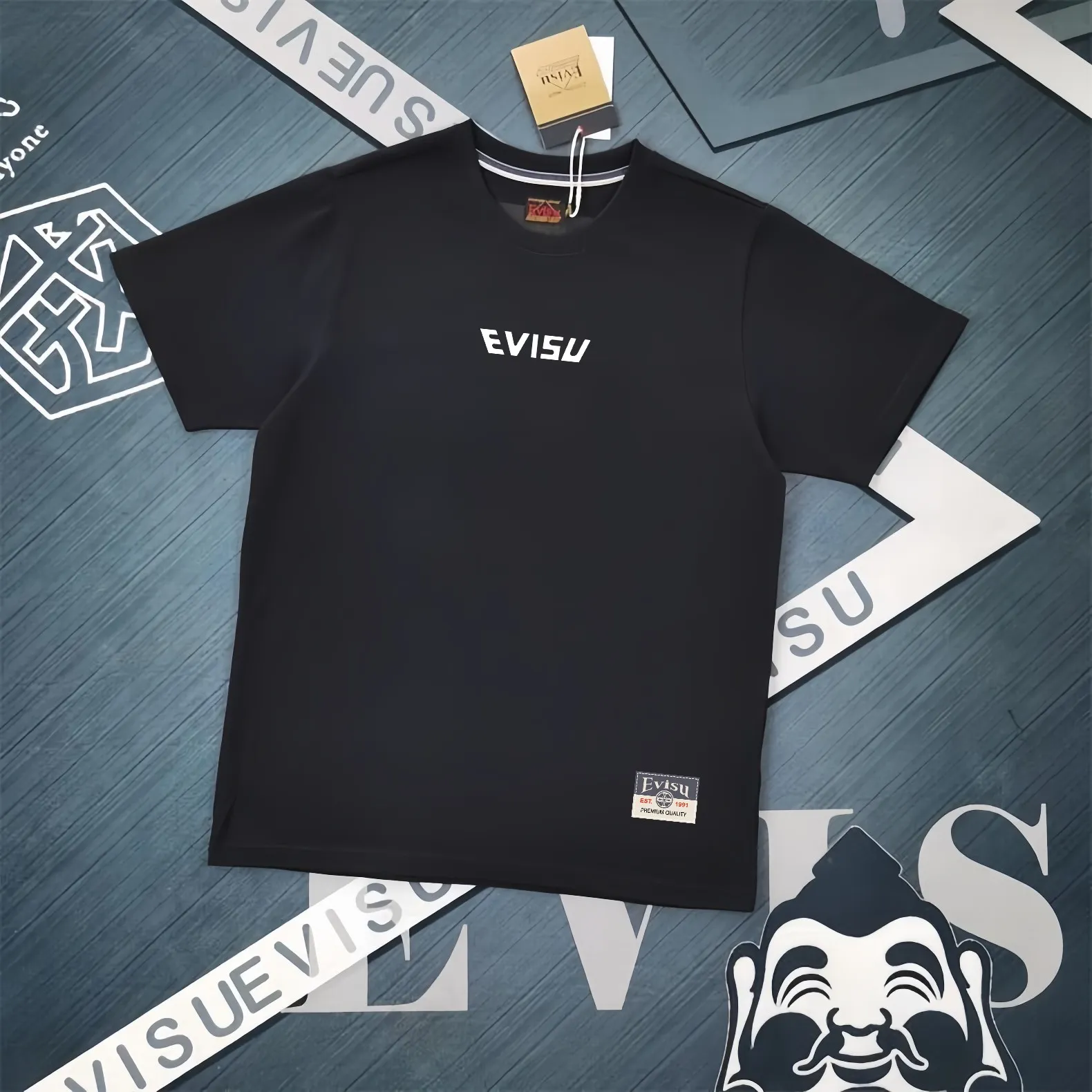 Evisu 2025New Arrival T ⚠ Quality⚠ Same Style T 。 ，Black S-XXL，White S-XXL，Gray M-XXL，Red S-XXL， Red M-XXL
